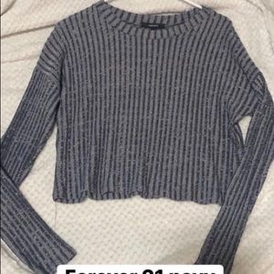 Navy blue Forever 21 cropped long sleeve